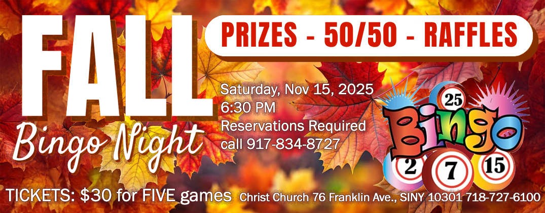 Fall Bingo Night at Christ Church